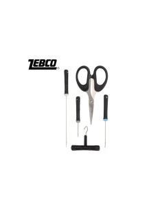 Set de herramientas Zebco Trophy Baiting Tool Set incluye tira-nudos, agujas corta y larga, broca para cebos y tijera